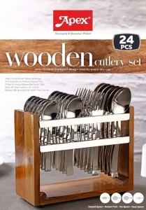 Apex Wooden Cutlery Set 24Pcs | Premium Wooden Cutlery Set