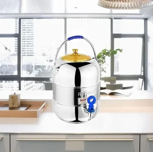 Mintage Stainless Steel Elegant Water Matka Wuth Tap 10no.( 8Litre)  , Water Storage Pot Stainless Steel