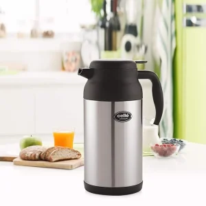 Cello Armour Vacuum Steel Insulated Flask 1200ml – Hot & Cold Stainless Steel Flask For Tea, Coffee & Soup