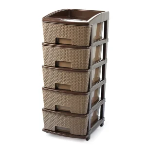 Nakoda Magnum  5 Tier Plastic Drawer Organizer for Home & Office Use | Multipurpose Plastic Drawer
