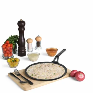 Vinod Legacy Pre-Seasoned Cast Iron Flat Multi Tawa 30 cm | Heavy Duty Iron Tawa | Even Heat Cooking | Gas & Induction Compatible